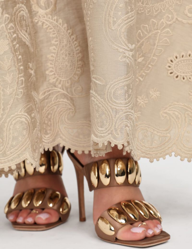 Marciano linen-blend long dress