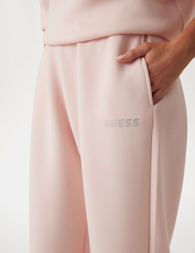 Rhinestone logo joggers