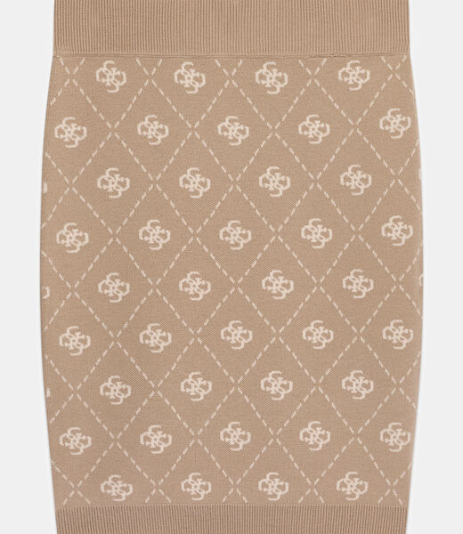 Wool blend logo skirt