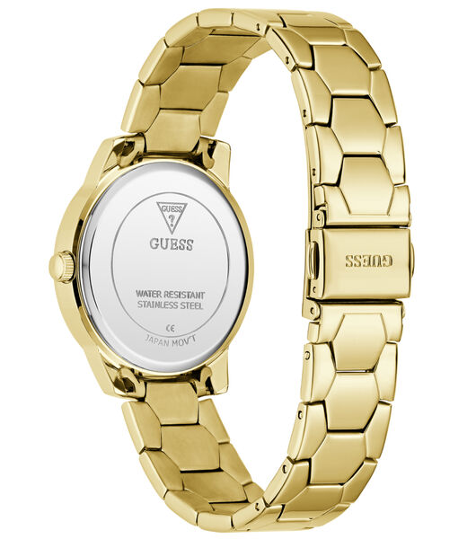 Ladies Yellow Gold Tone Round Analog Watch