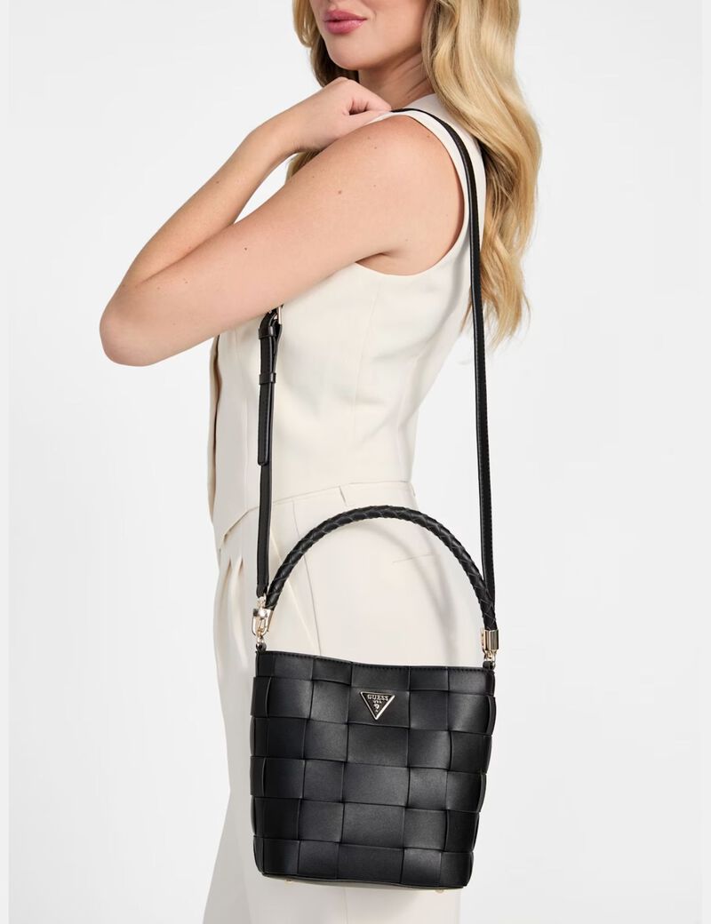 Maylee Woven Mini Bucket Bag