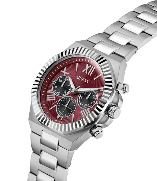 Mens Silver Tone Round Analog Watch