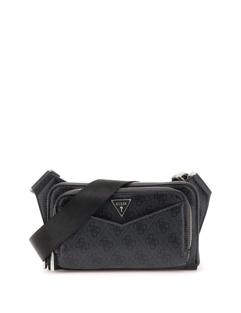 guess siena double compart   siena flat bumbag zip around beige naturals