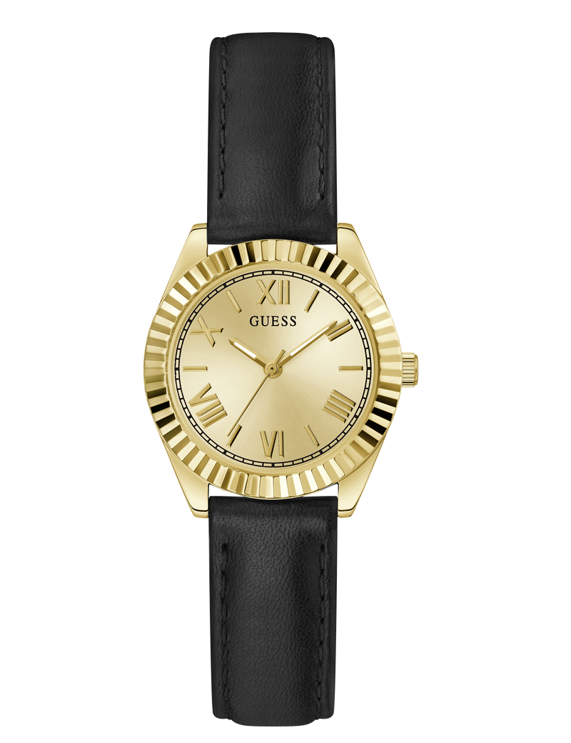 Ladies Black Gold Tone Analog Watch