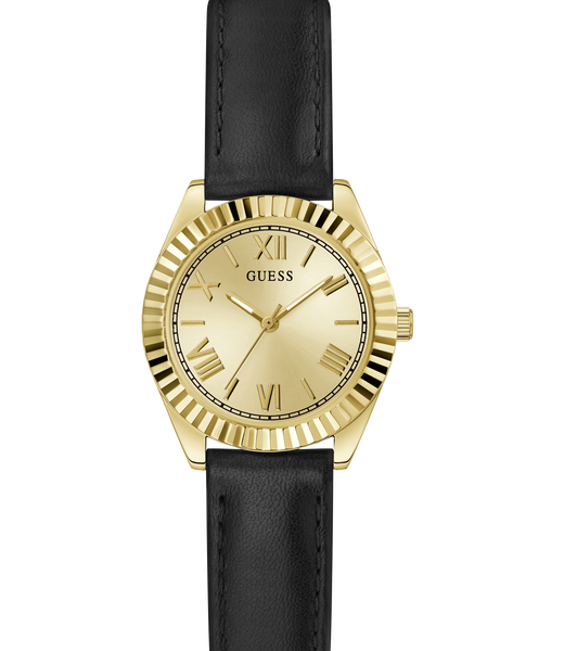 Ladies Black Gold Tone Analog Watch