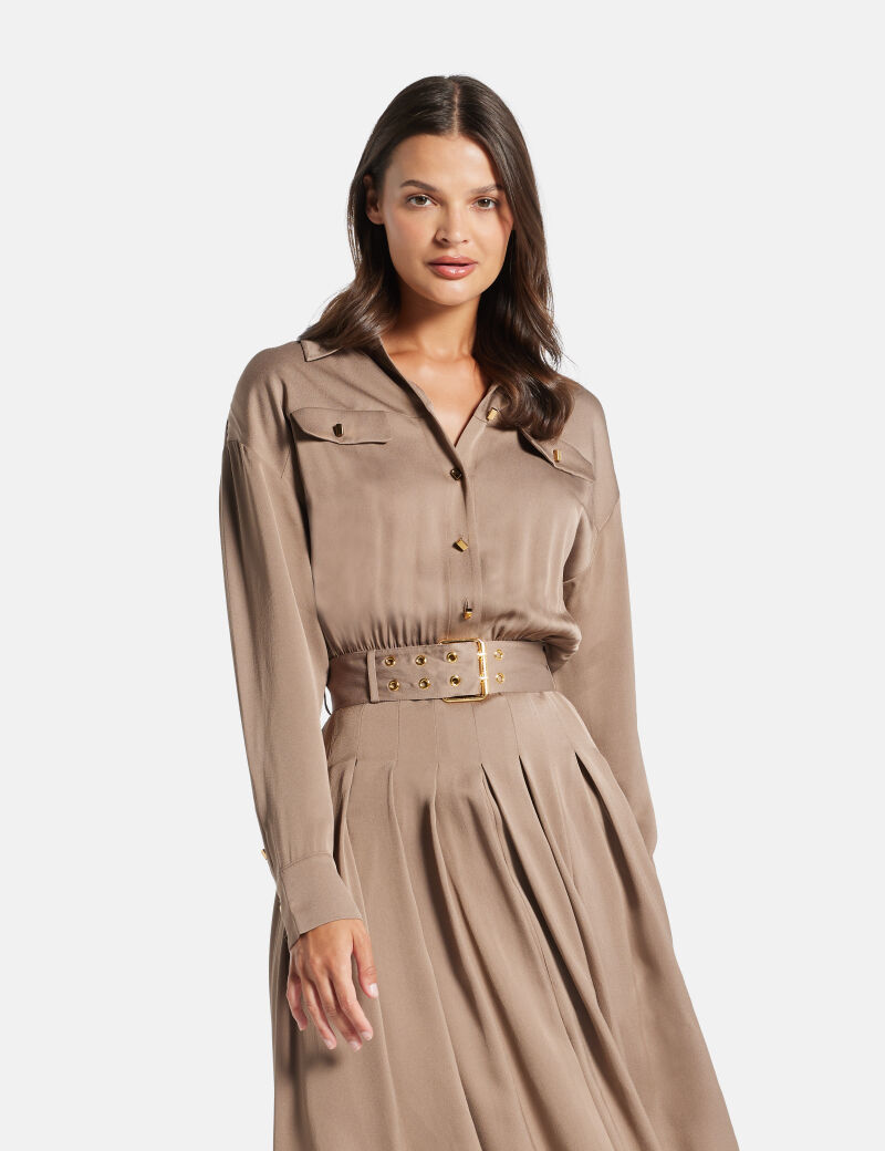 Marciano pleated long shirt dress