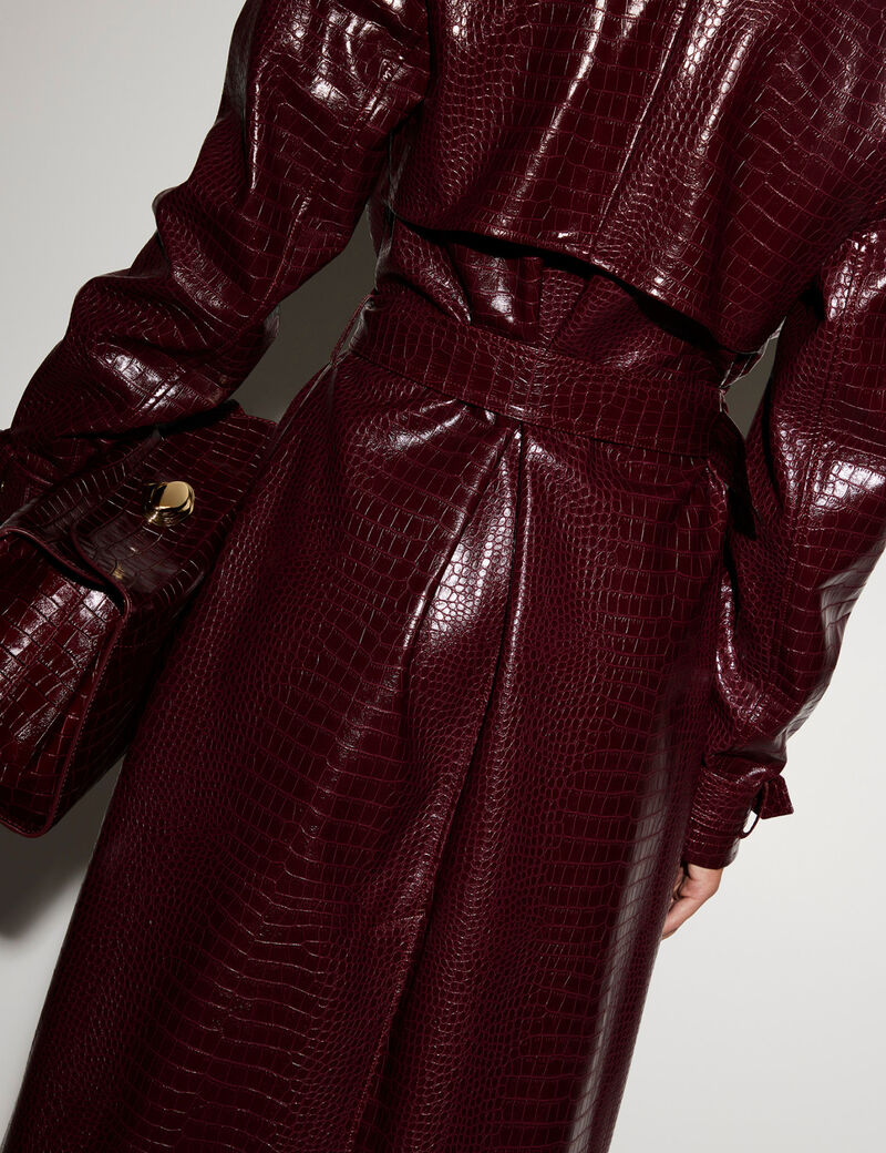 جيس leonie faux leather long trench coat