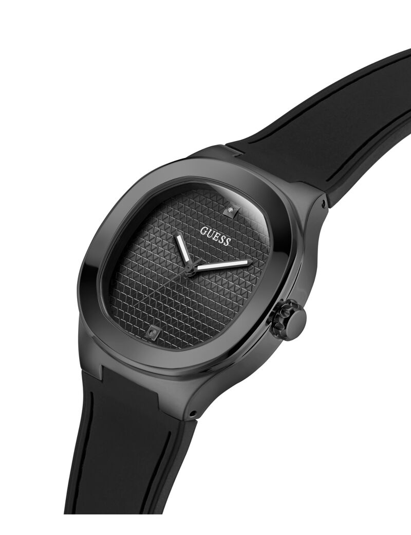 Mens Black/Gunmetal/Grey Square Analog Watch