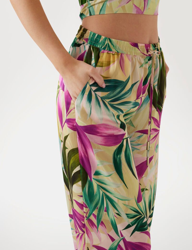 Wide leg satin pants