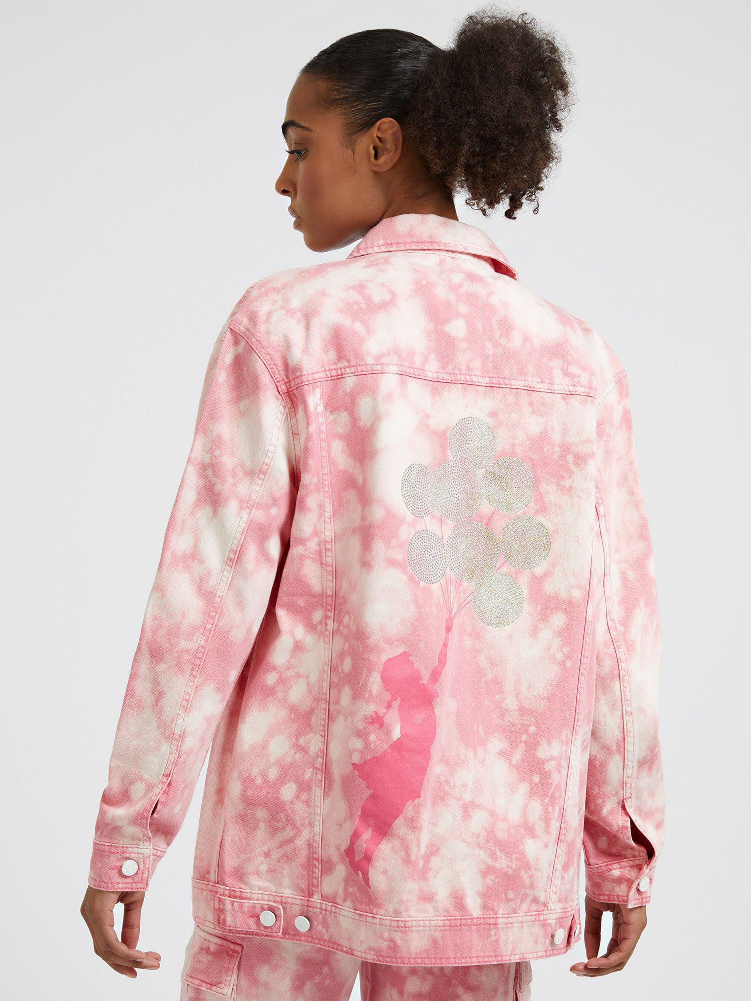 Boohoo pink denim discount jacket