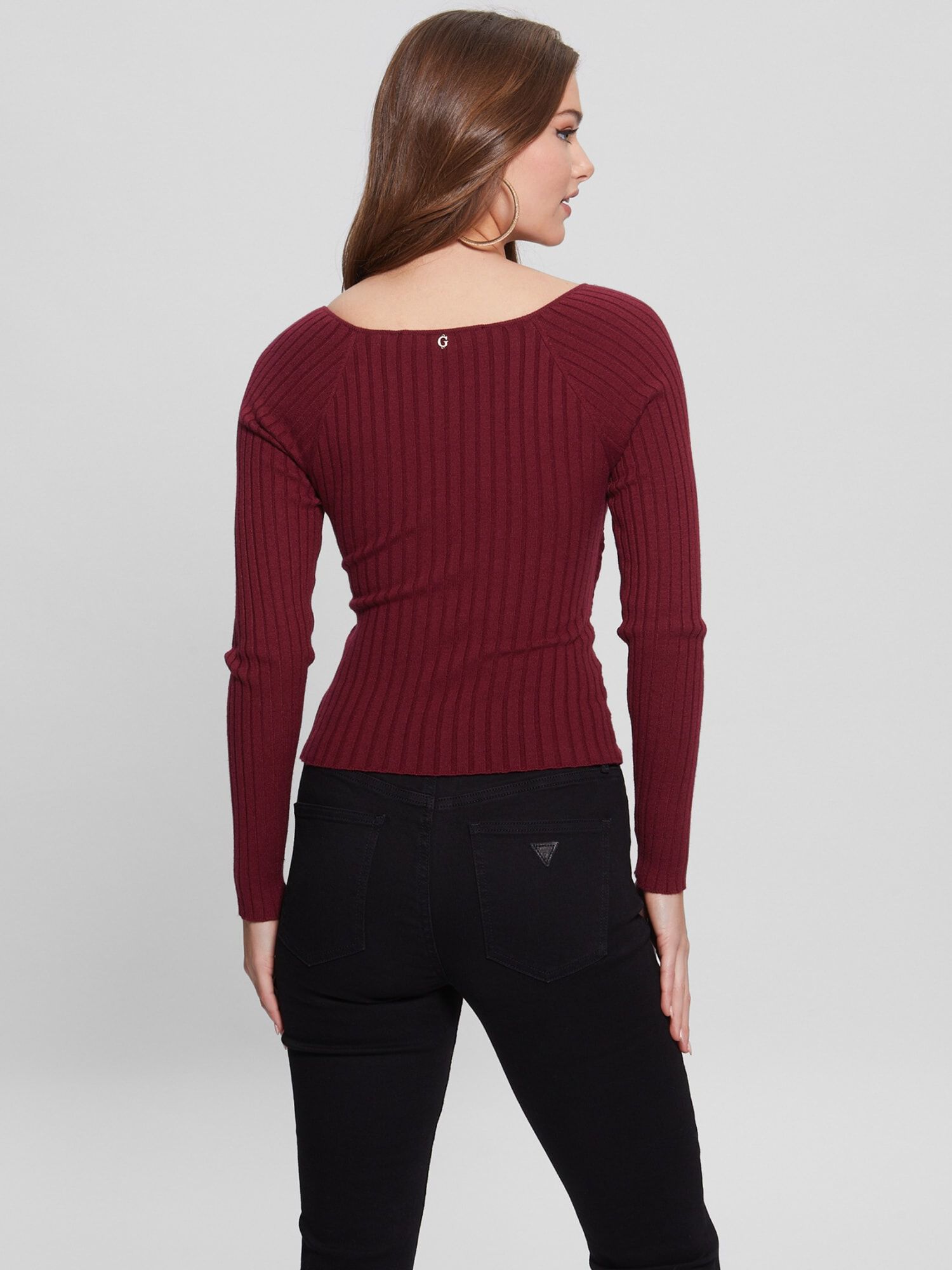Front crossover sweater sale
