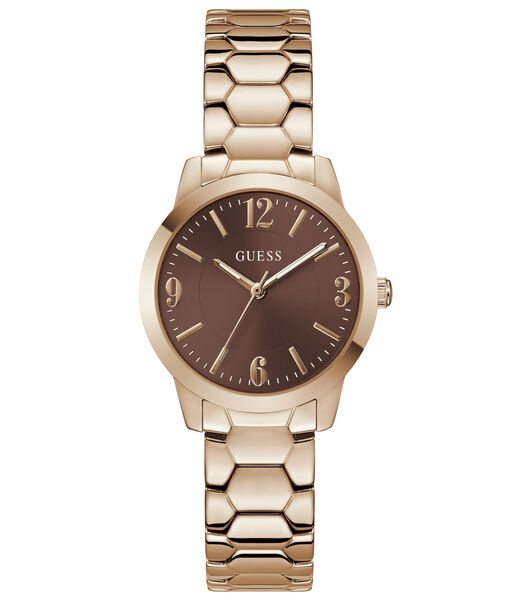 Ladies Rose Gold Tone Round Analog Watch