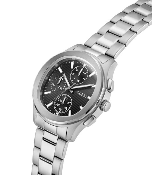 Mens Silver Tone Square Analog Watch