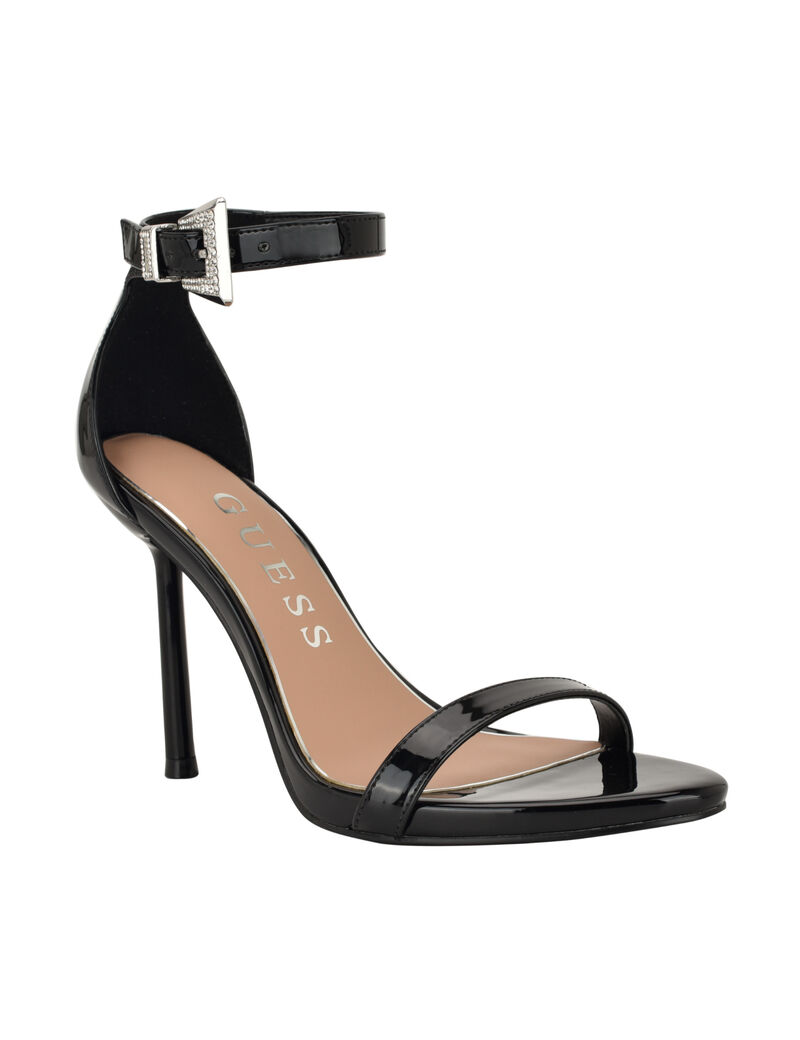 Insraa Stiletto Heeled Sandal with Rhinestone Buckle