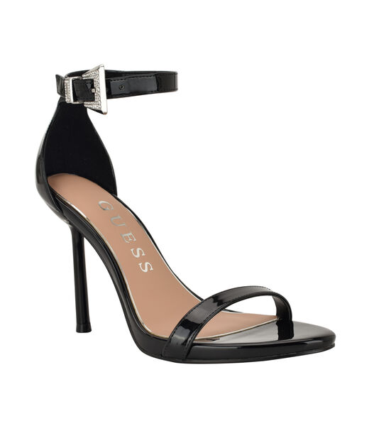 Insraa Stiletto Heeled Sandal with Rhinestone Buckle