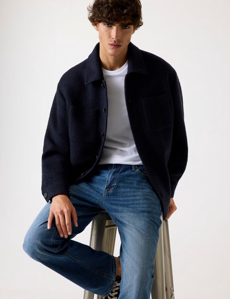 Wool-blend overshirt