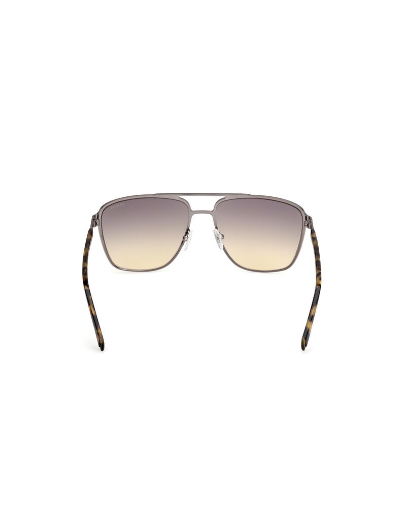 Square matte gunmetal gradient smoke sunglasses