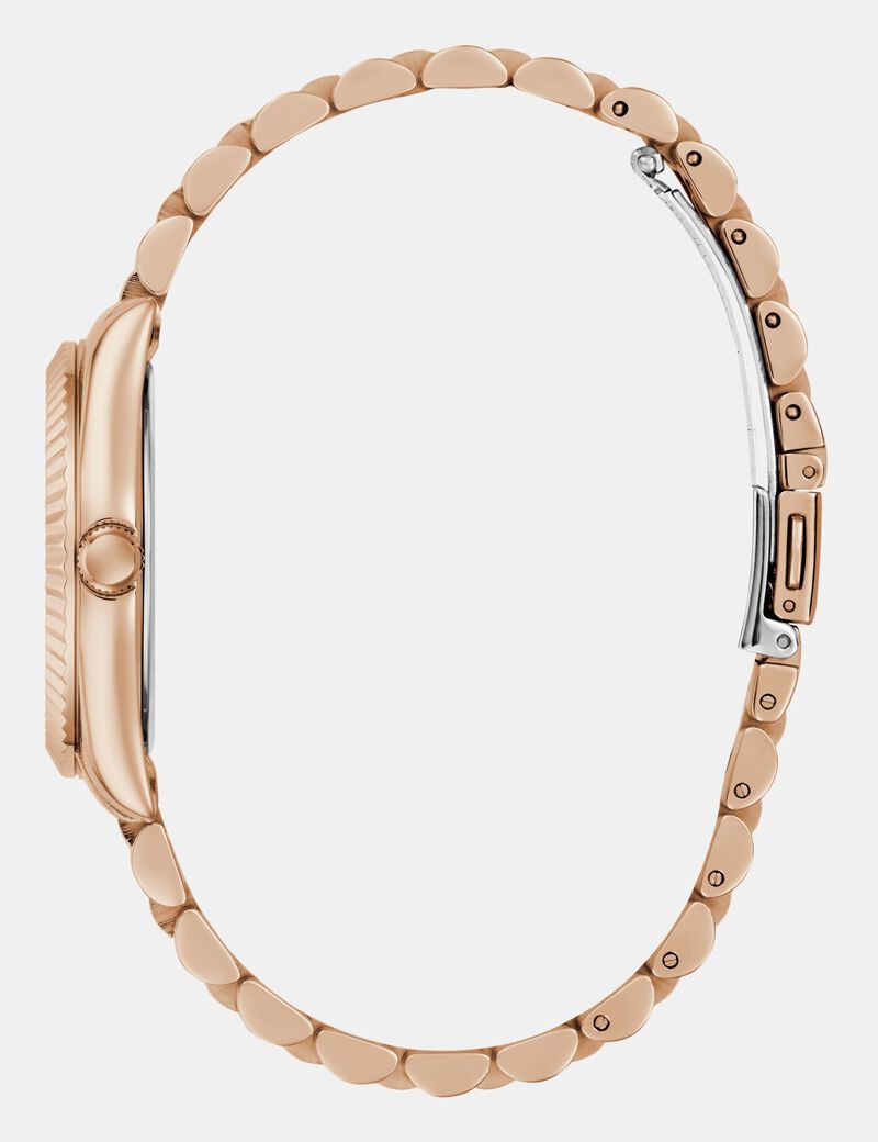 Shop GUESS Ladies Rose Gold Tone Multi-function Date Watch, White