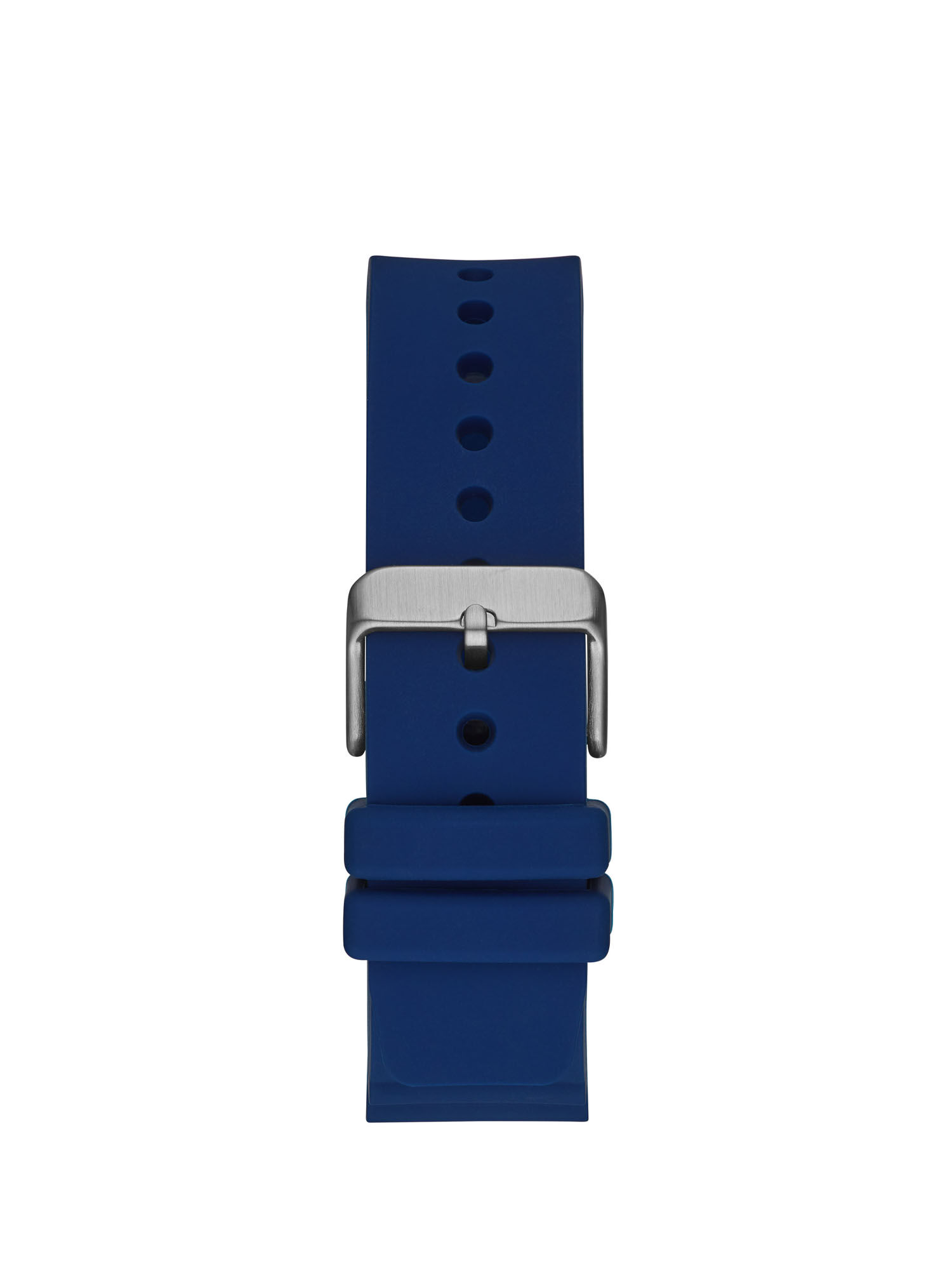 Blue And Silver Analog Silicone Watch