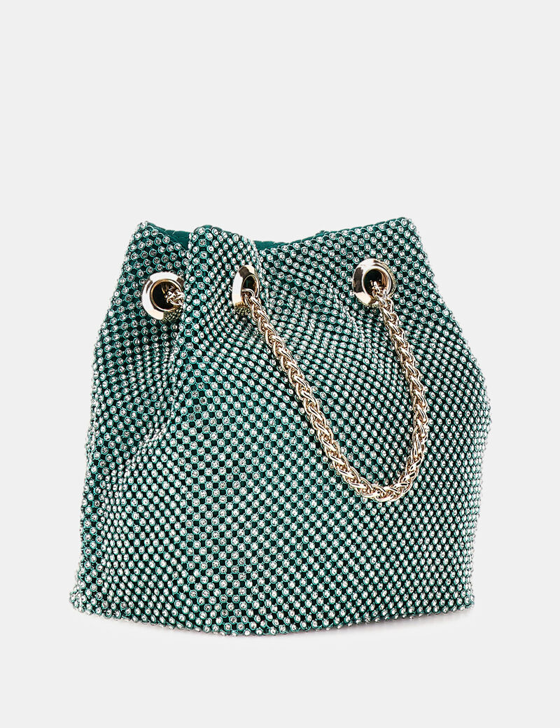 Zalina rhinestone mini bucket bag