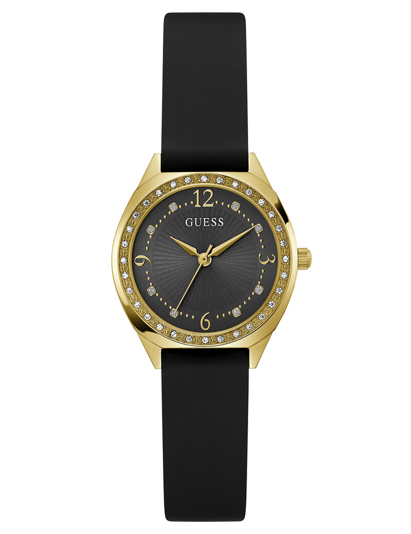Ladies Black Gold Tone Analog Watch
