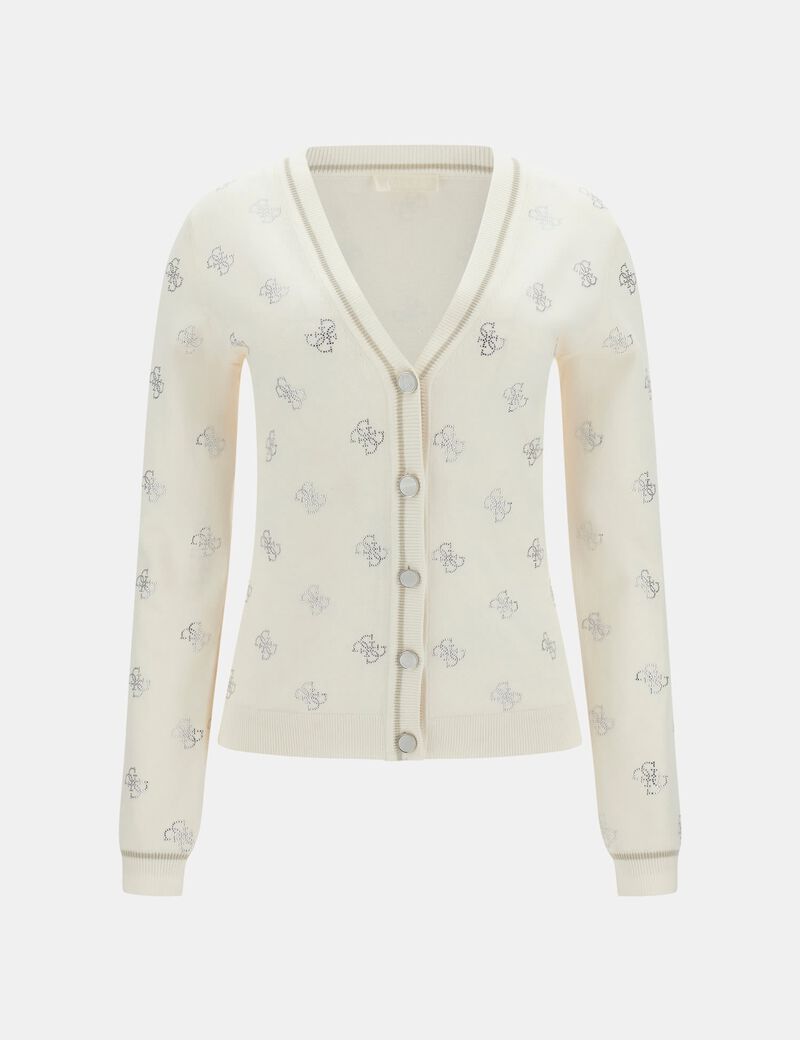 4G logo rhinestones cardigan