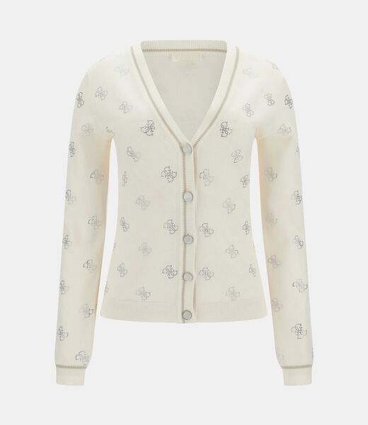 4G logo rhinestones cardigan