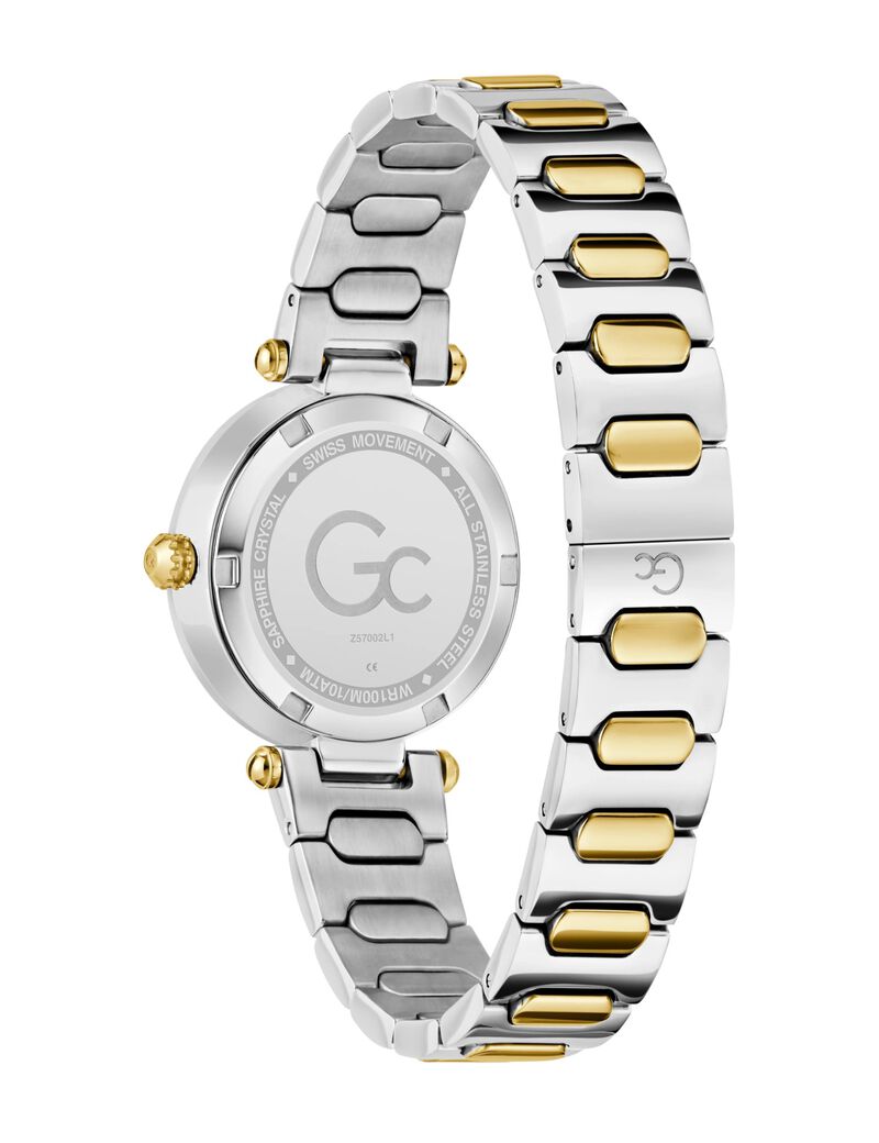Gc Sportchic Women S 763 Mvmt White Dail 10 Amt Silver Yellow Gold Stainless Steel Brct