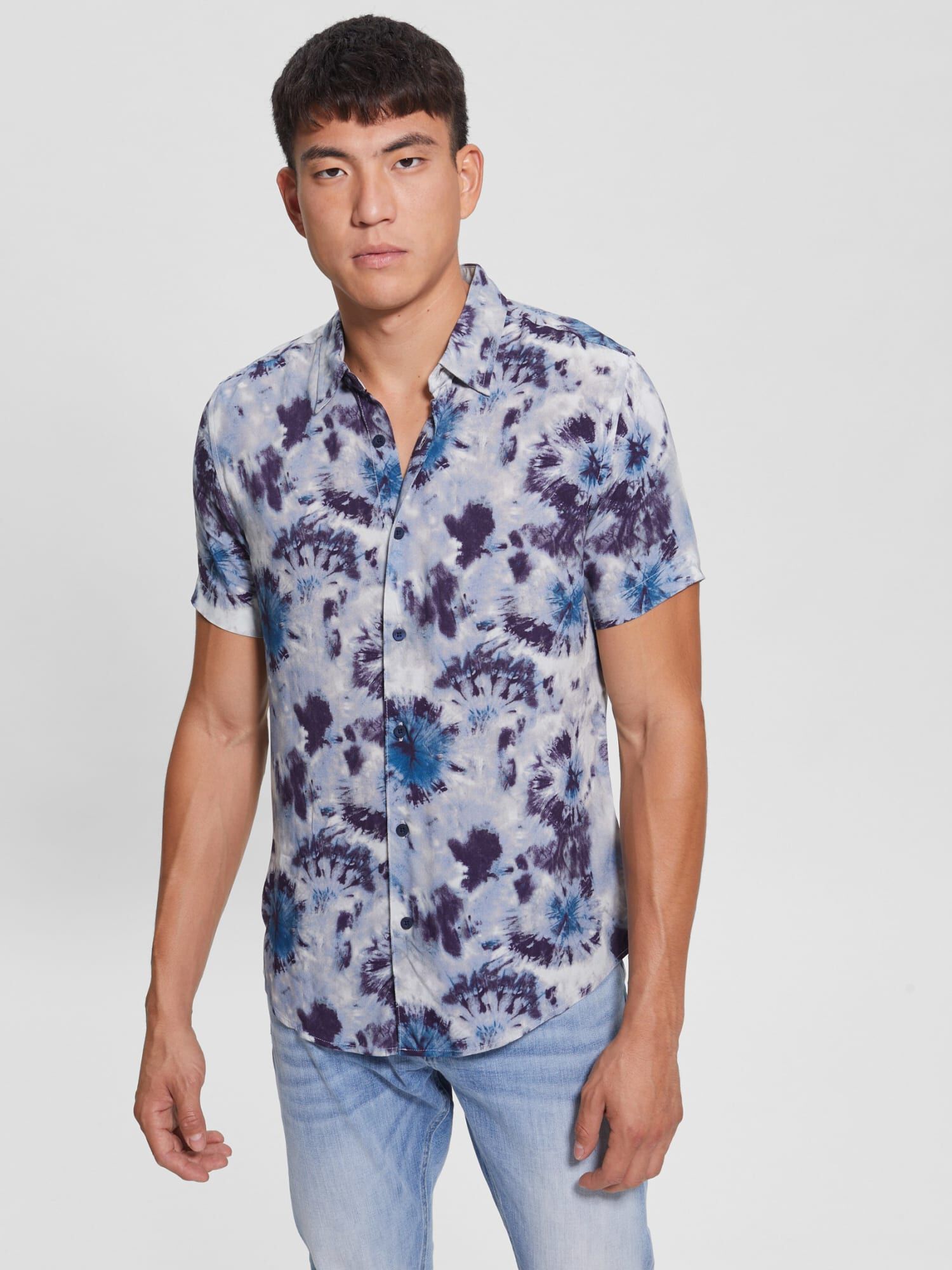 guess tie dye shirt mens