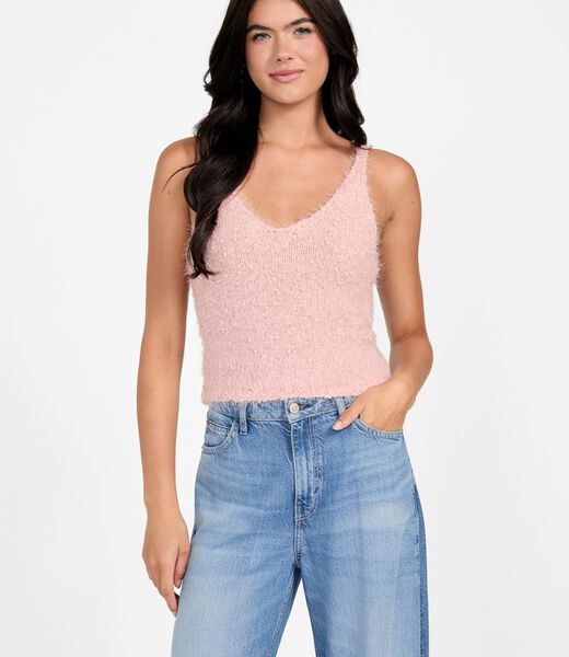 Fuzzy knit tank top