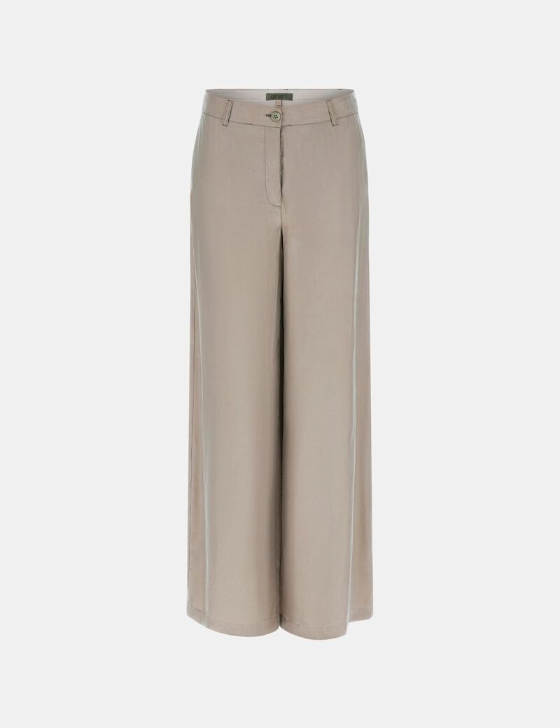 Twill wide leg pants
