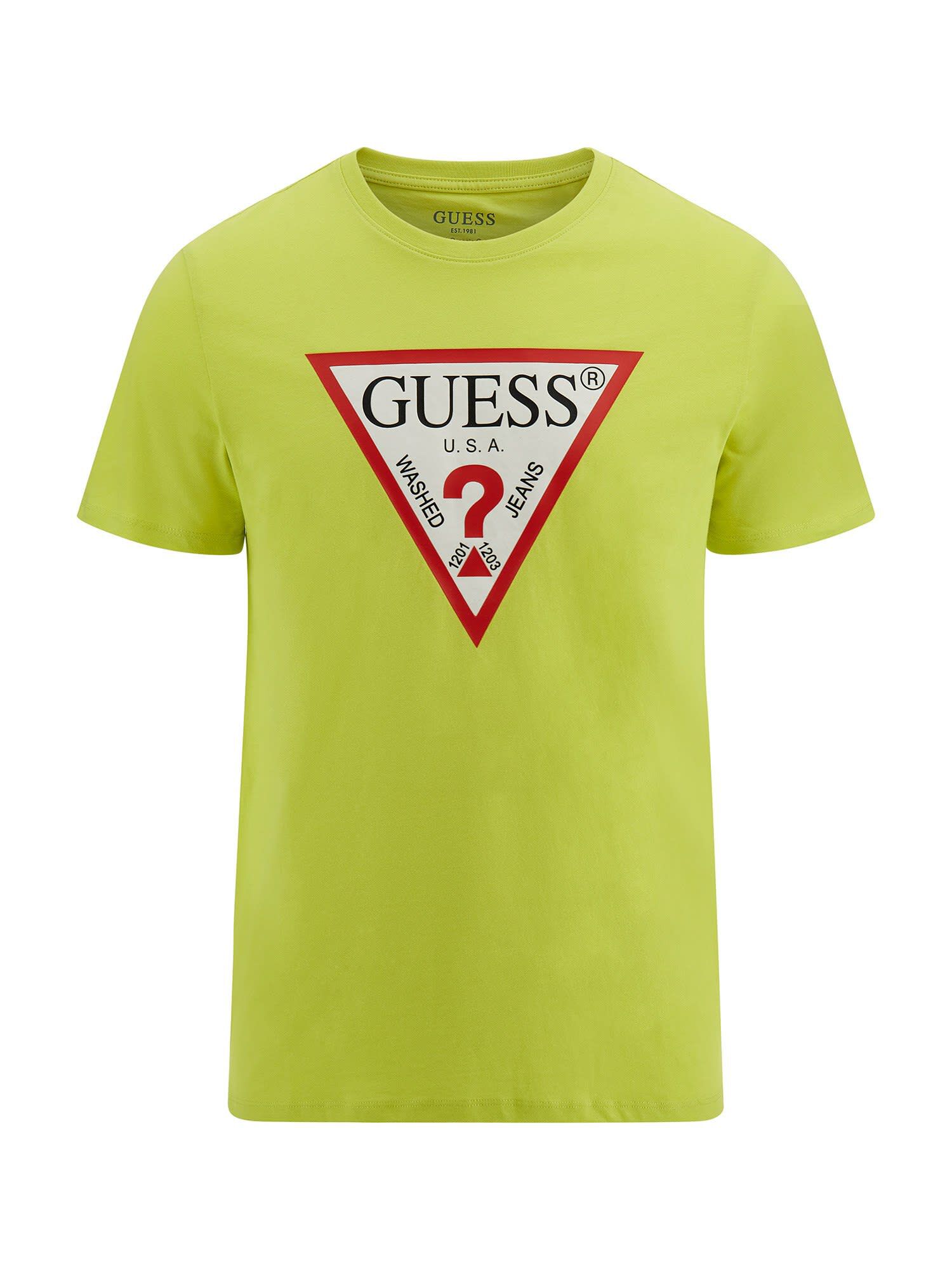 Guess yellow t shirt new arrivals