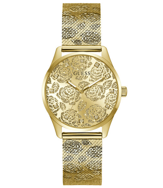 Ladies Yellow Gold Tone Round Analog Watch