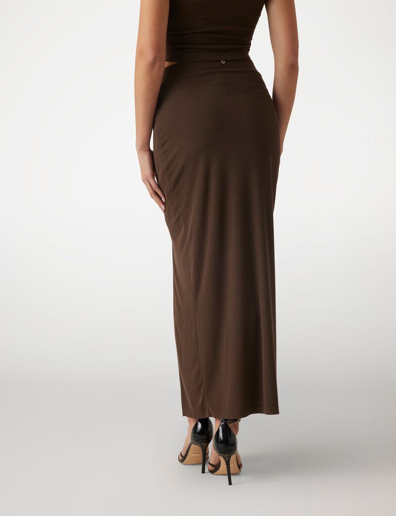 Long draped pencil skirt