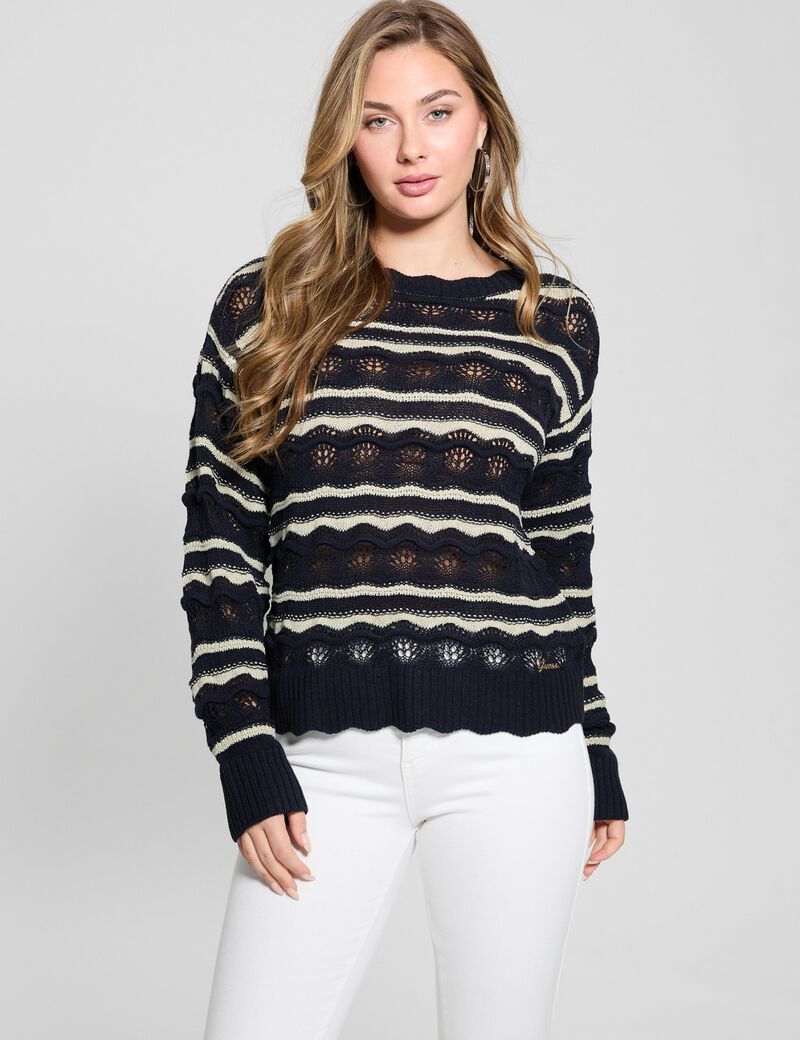 Openwork knit sweater