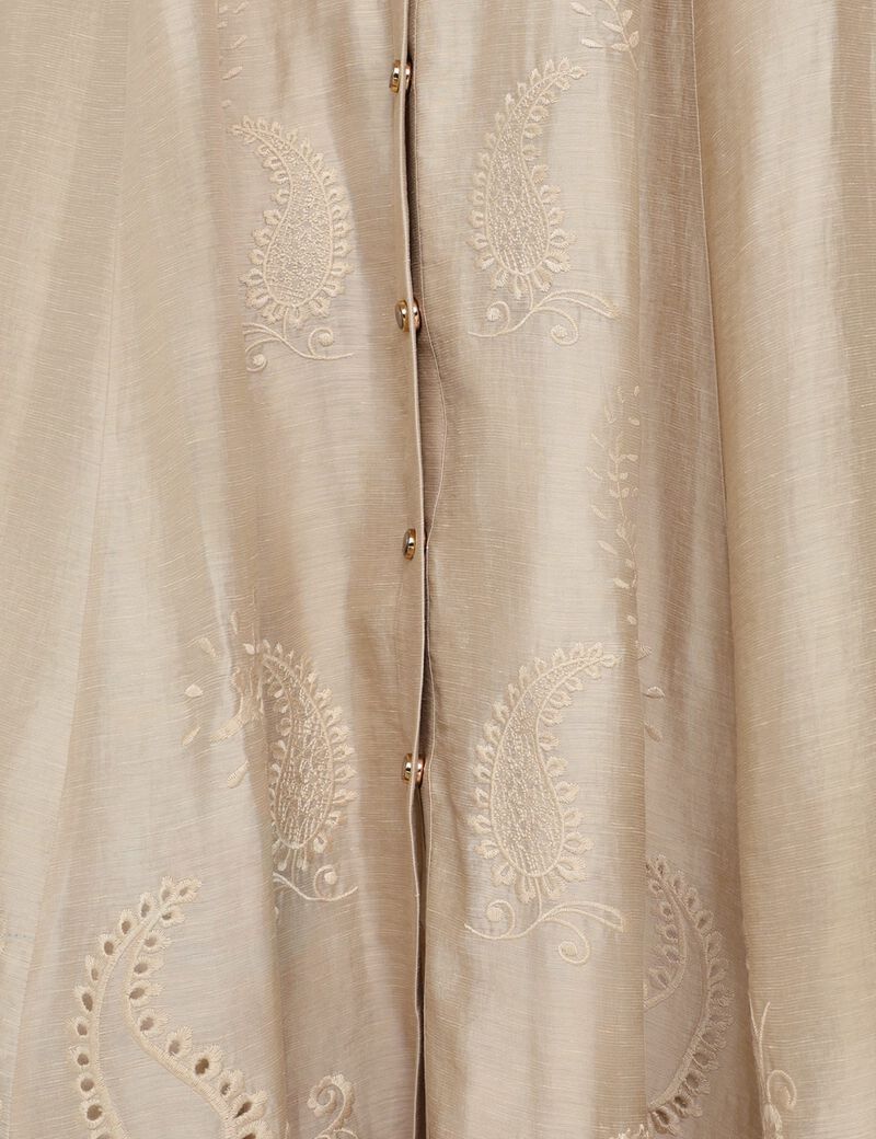 Marciano linen-blend long dress