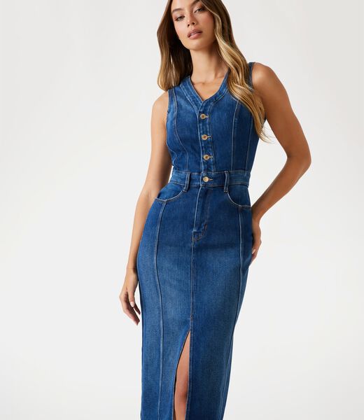 Bodycon denim midi dress