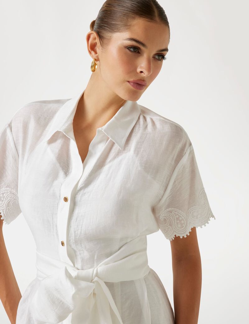 Marciano linen-blend mini dress