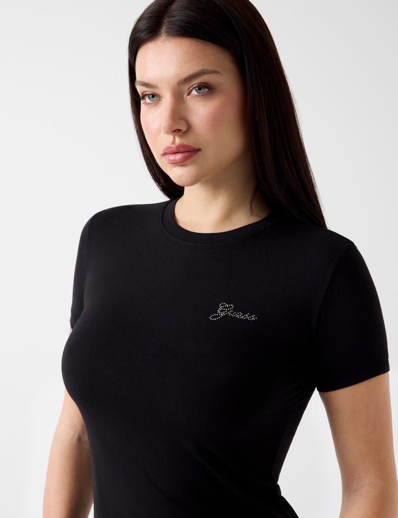 guess rhinestones logo t shirt