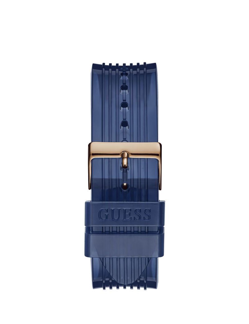 Blue And Rose Gold Multifunction Watch