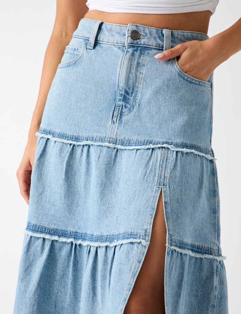 جيس rori denim midi skirt