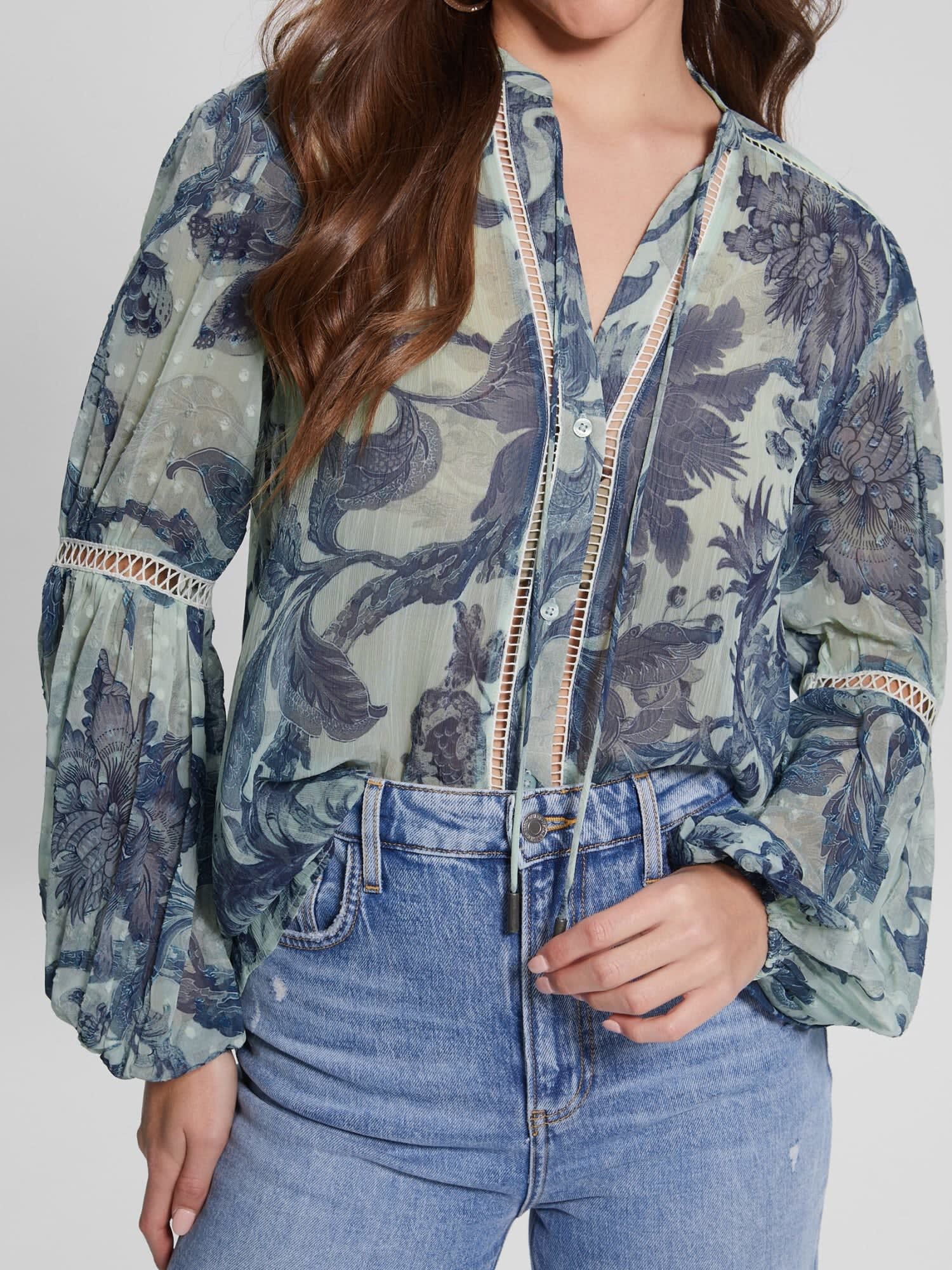 Shop GUESS Online Floral Print Blouse