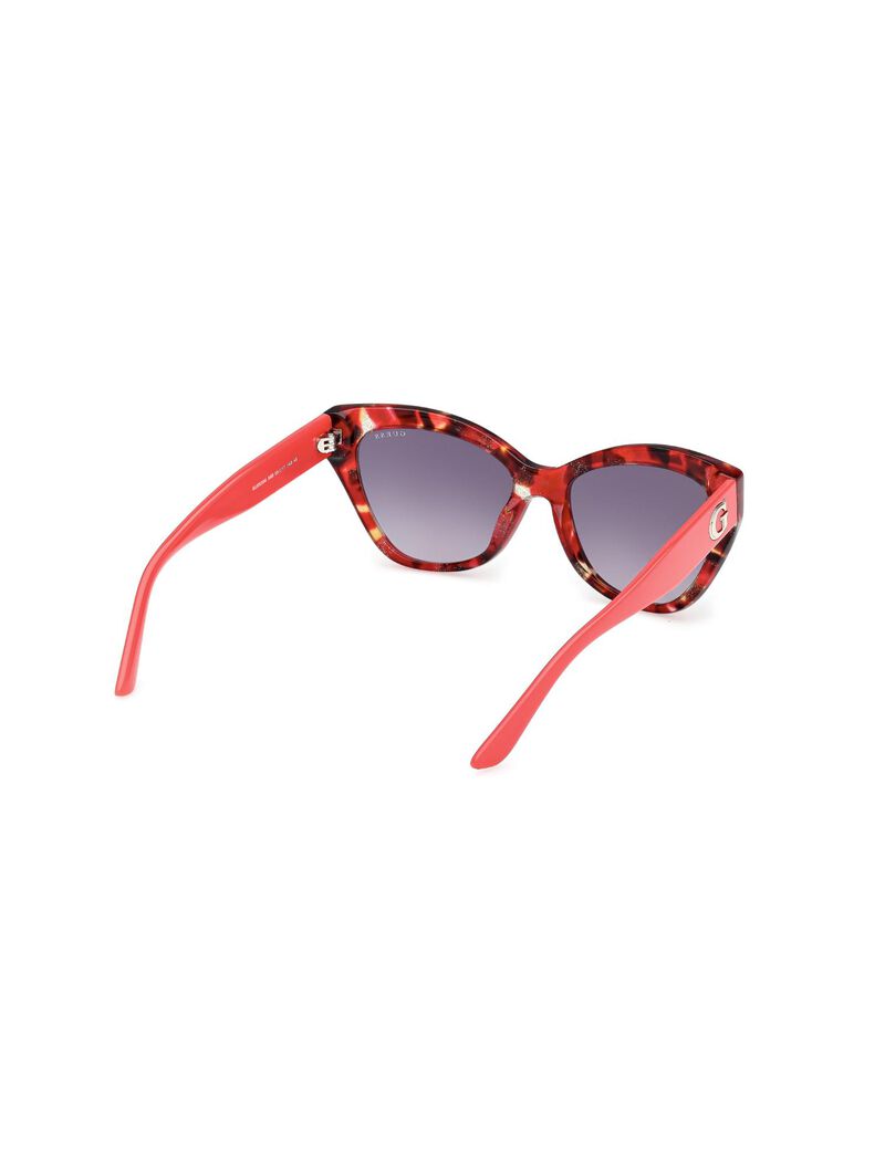 Square red gradient smoke sunglasses