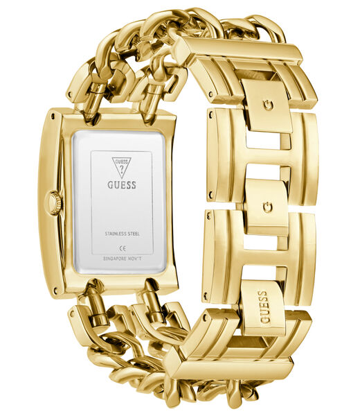 Ladies Yellow Gold Tone Rectangle Analog Watch