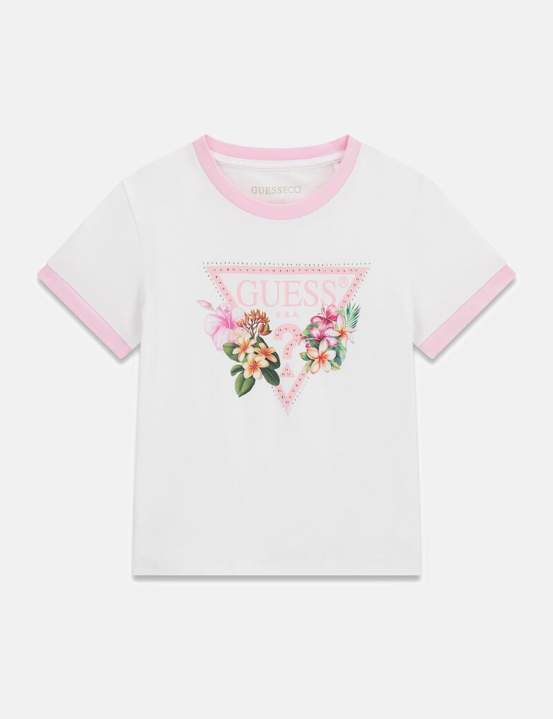 guess triangle logo t shirt