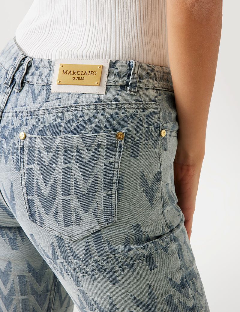 guess marciano jacquard logo jeans