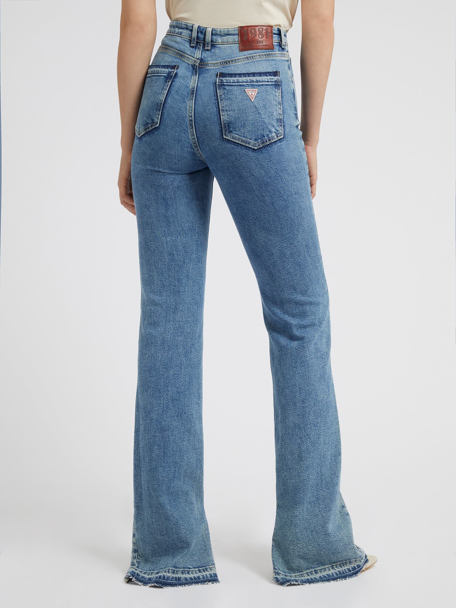 Shop GUESS Online Side Split Flare Denim Pant