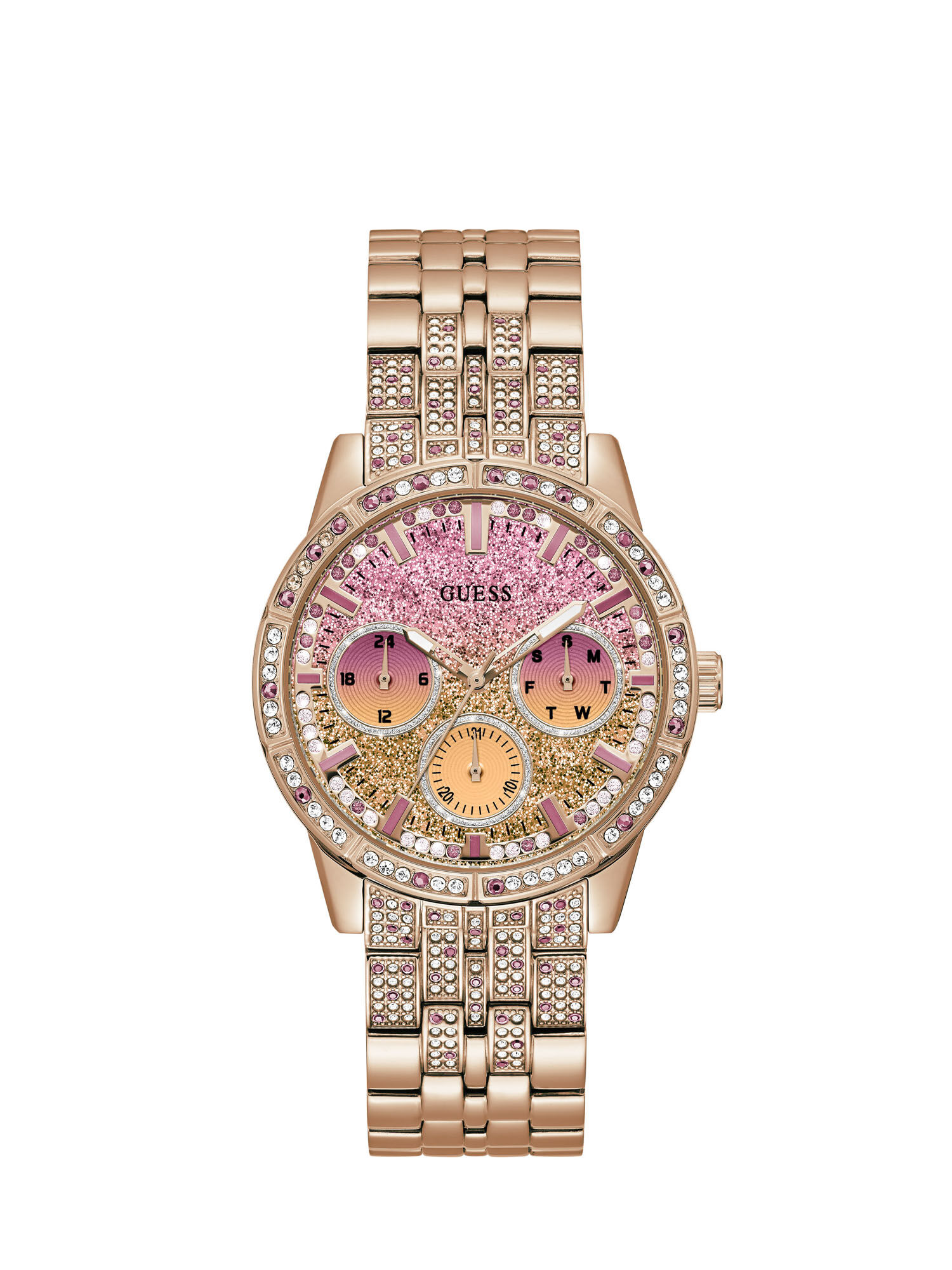 Gold And Rhinestone Multifunction Watch