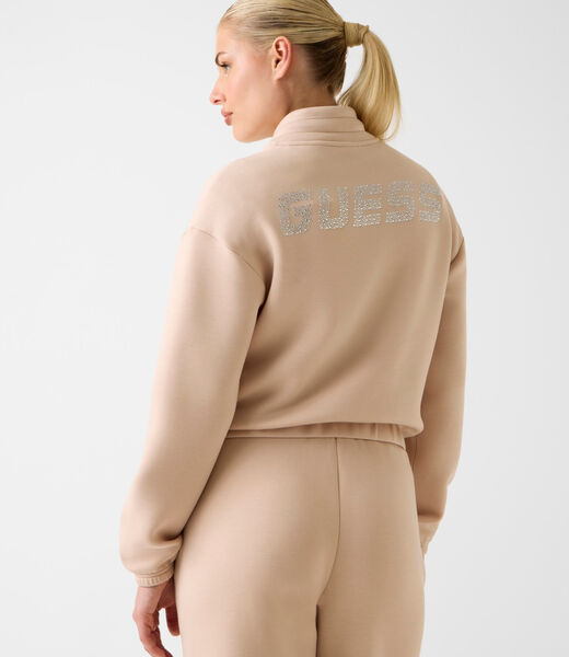 Rhinestone zip up sweatshirt