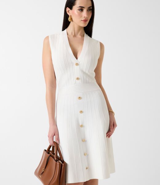 V neck sweater dress